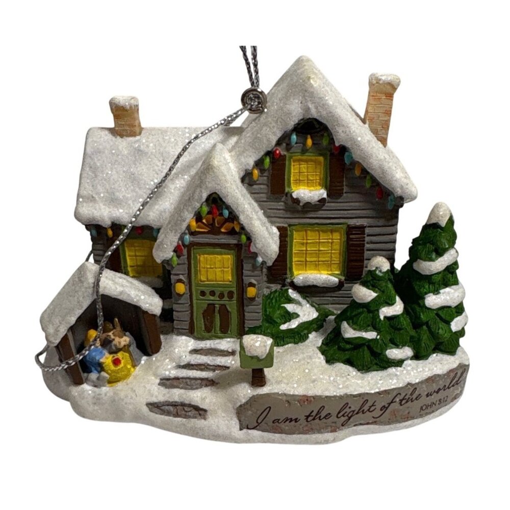 Thomas Kinkade Ornament DaySpring Holiday Evening Memories Christmas Scripture